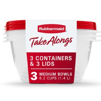 Rubbermaid Containers & Lids, Medium Bowls, 6.2 Cups