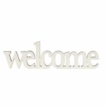 Plaid Unpainted Welcome Word Wood Surface