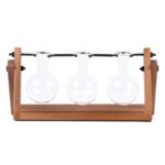 Better Homes & Gardens Glass & Wood Propagation Vase Station Set, 11.3 x 4.3 x 5.5 in
