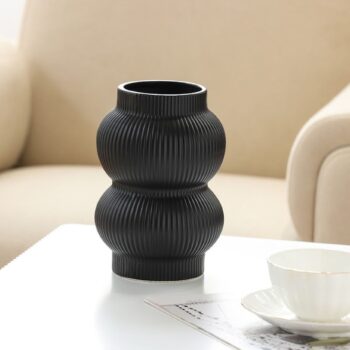 Home Decor Collection Ceramic Bubble Design 7.09 Tabletop Vase - Black
